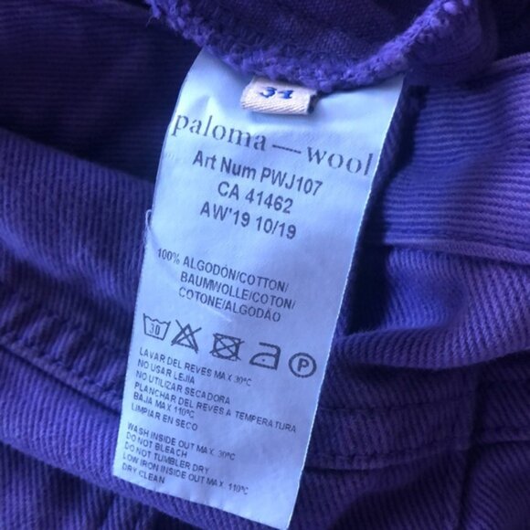 Paloma Wool Mid Rise Straight Leg Bejeweled Jeans Purple Size 34 - Picture 6 of 8